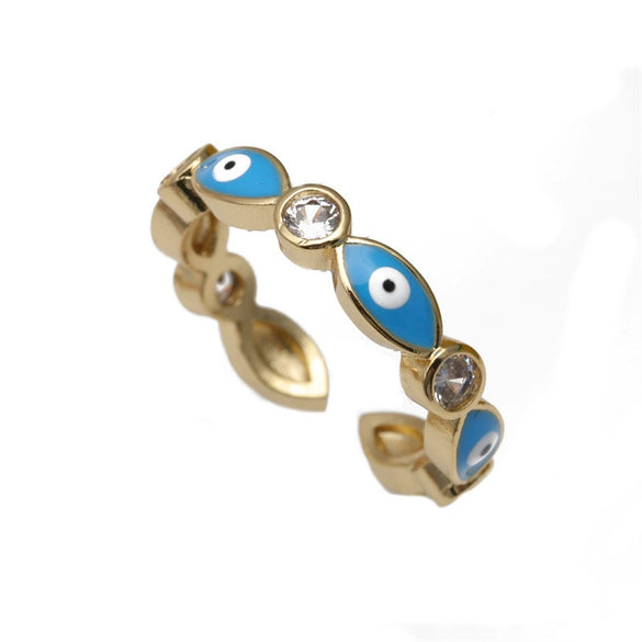Wholesale Jewelry Geometric Open Ring Copper Microinlaid Zircon Love Style Unisex