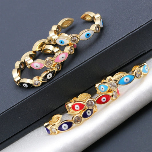 Wholesale Jewelry Geometric Open Ring Copper Microinlaid Zircon Love Style Unisex
