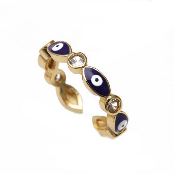 Wholesale Jewelry Geometric Open Ring Copper Microinlaid Zircon Love Style Unisex
