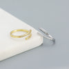Wholesale Jewelry Geometric Open Ring S925 Silver Microinlaid Zircon Electroplated For Women