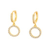 Wholesale Jewelry Geometric Oval Copper Zircon Earrings