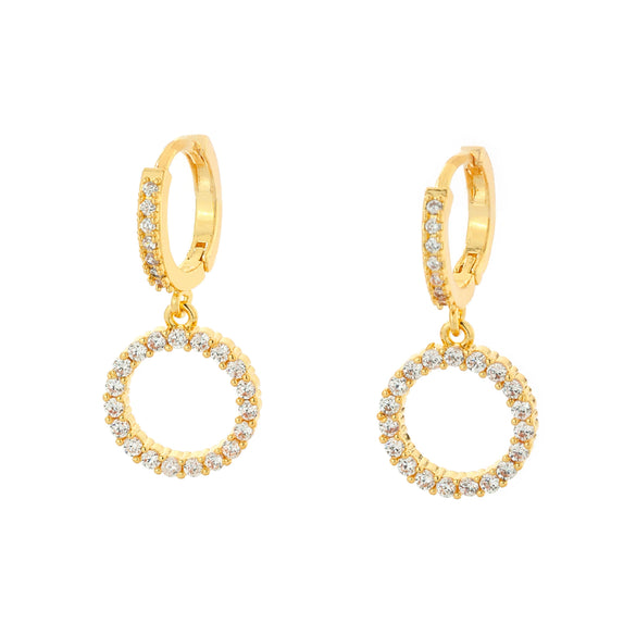 Wholesale Jewelry Geometric Oval Copper Zircon Earrings