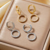 Wholesale Jewelry Geometric Oval Copper Zircon Earrings