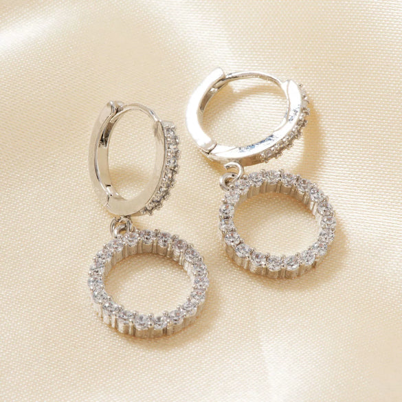 Wholesale Jewelry Geometric Oval Copper Zircon Earrings