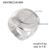 Wholesale Jewelry Geometric Palm Pattern Titanium Steel Pvd Goldplated Ring