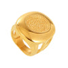 Wholesale Jewelry Geometric Palm Pattern Titanium Steel Pvd Goldplated Ring