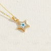 Wholesale Jewelry Geometric Pattern Oil Dripping Resin Devil's Eye Pendant Copper Electroplating Necklace
