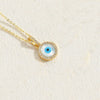 Wholesale Jewelry Geometric Pattern Oil Dripping Resin Devil's Eye Pendant Copper Electroplating Necklace