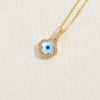Wholesale Jewelry Geometric Pattern Oil Dripping Resin Devil's Eye Pendant Copper Electroplating Necklace