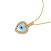 Wholesale Jewelry Geometric Pattern Oil Dripping Resin Devil's Eye Pendant Copper Electroplating Necklace