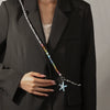 Wholesale Jewelry Geometric Polymer Clay And Acrylic Handmade Crossbody Long Necklace With Smiley Starfish Pendant And O Word Chain