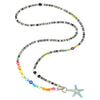 Wholesale Jewelry Geometric Polymer Clay And Acrylic Handmade Crossbody Long Necklace With Smiley Starfish Pendant And O Word Chain