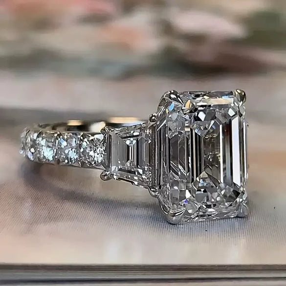 Wholesale Jewelry Geometric Rectangular Alloy Ring For Women With Electroplating Treatment