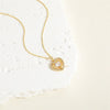 Wholesale Jewelry Geometric Round Copper Mixed Gem Inlay Electroplated Ochain Necklace For Women