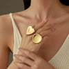 Wholesale Jewelry Geometric Round Heartshaped Open Ring Titanium Steel Electroplated For Women