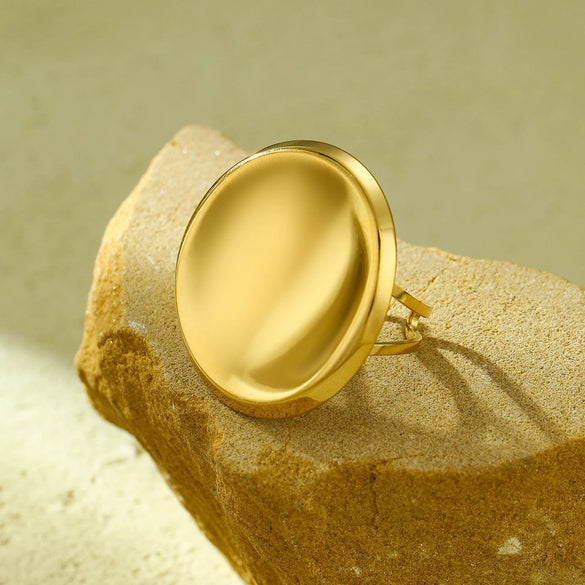 Wholesale Jewelry Geometric Round Heartshaped Open Ring Titanium Steel Electroplated For Women