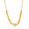 Wholesale Jewelry Geometric Round Inlaid Zircon Pendant Titanium Steel Goldplated Cube Sugar Necklace For Women