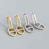 Wholesale Jewelry Geometric S925 Silver Electroplated Diamondembedded Earrings