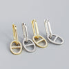 Wholesale Jewelry Geometric S925 Silver Electroplated Diamondembedded Earrings