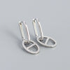 Wholesale Jewelry Geometric S925 Silver Electroplated Diamondembedded Earrings