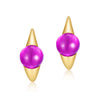 Wholesale Jewelry Geometric S925 Silver Inlaid Color Gem Three Dimensional Earrings For Women