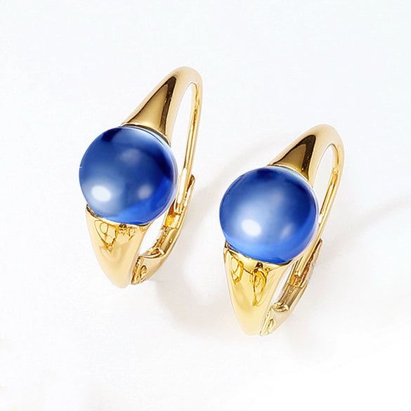 Wholesale Jewelry Geometric S925 Silver Inlaid Color Gem Three Dimensional Earrings For Women