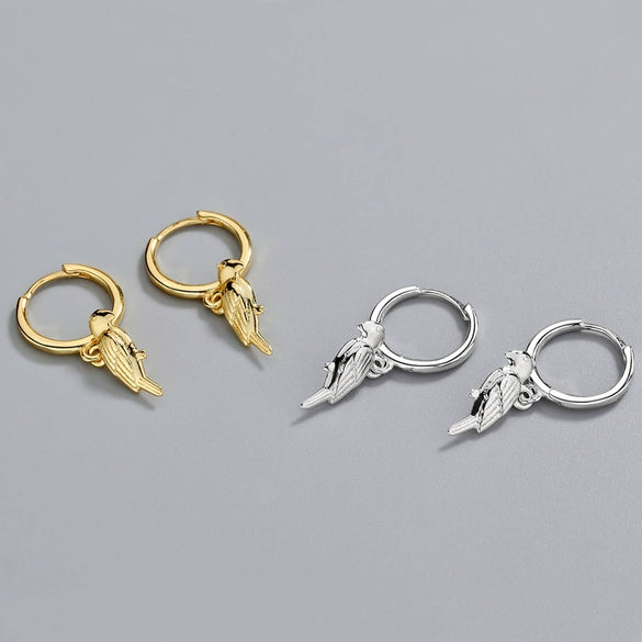 Wholesale Jewelry Geometric S925 Sterling Silver Bird Ear Buckle Earrings