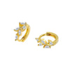 Wholesale Jewelry Geometric S925 Sterling Silver Electroplated Horse Eye Stone Ear Buckle Earrings