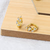 Wholesale Jewelry Geometric S925 Sterling Silver Electroplated Horse Eye Stone Ear Buckle Earrings