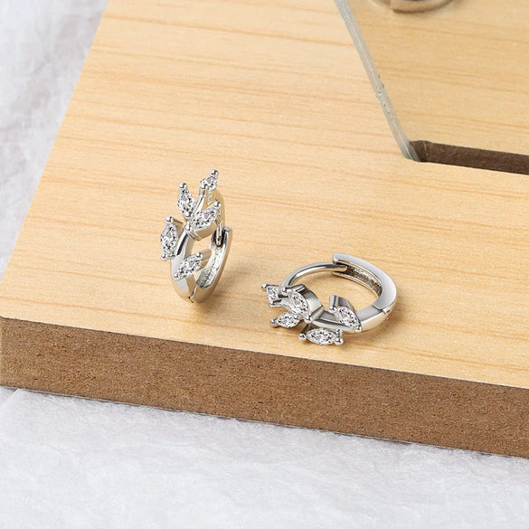 Wholesale Jewelry Geometric S925 Sterling Silver Electroplated Horse Eye Stone Ear Buckle Earrings