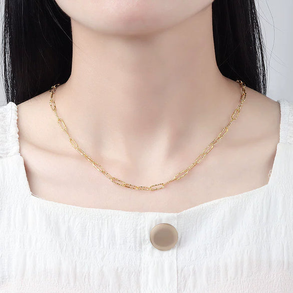 Wholesale Jewelry Geometric S925 Sterling Silver Electroplated Necklace For Women