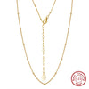 Wholesale Jewelry Geometric S925 Sterling Silver 14K Gold Bead Necklace With Electroplating