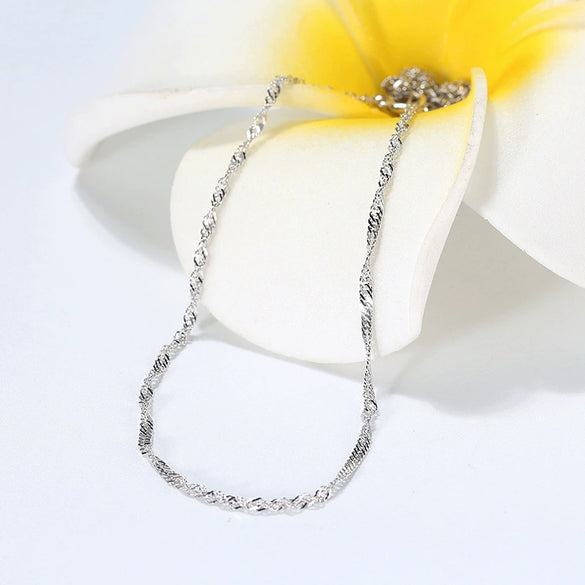 Wholesale Jewelry Geometric S925 Sterling Silver Twisted Chain Electroplated