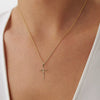 Wholesale Jewelry Geometric 925 Silver Cross Pendant Short Clavicle Necklace With Electroplating