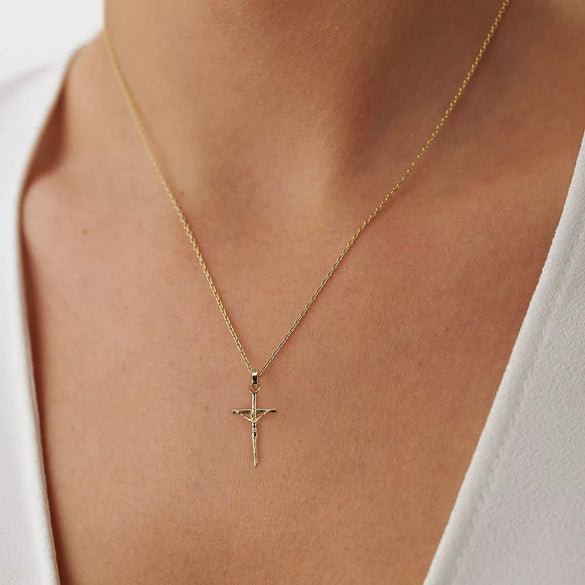 Wholesale Jewelry Geometric 925 Silver Cross Pendant Short Clavicle Necklace With Electroplating