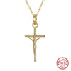 Wholesale Jewelry Geometric 925 Silver Cross Pendant Short Clavicle Necklace With Electroplating