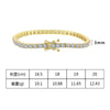 Wholesale Jewelry Geometric Silver Tennis Chain Electroplating Hiphop Zircon Bracelet For Unisex