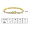 Wholesale Jewelry Geometric Silver Tennis Chain Electroplating Hiphop Zircon Bracelet For Unisex