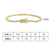 Wholesale Jewelry Geometric Silver Tennis Chain Electroplating Hiphop Zircon Bracelet For Unisex