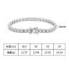 Wholesale Jewelry Geometric Silver Tennis Chain Electroplating Hiphop Zircon Bracelet For Unisex