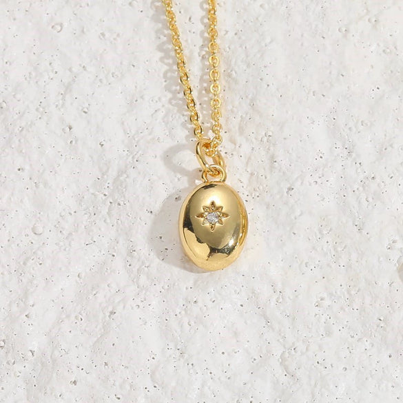 Wholesale Jewelry Geometric Sixpointed Star Zircon Copper Electroplated Ochain Pendant Necklace For Women