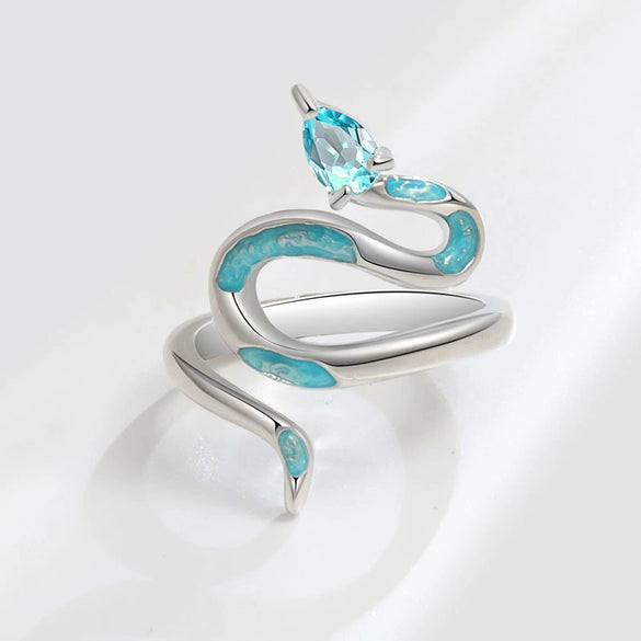 Wholesale Jewelry Geometric Snake Open Ring Copper Electroplating Style Animal