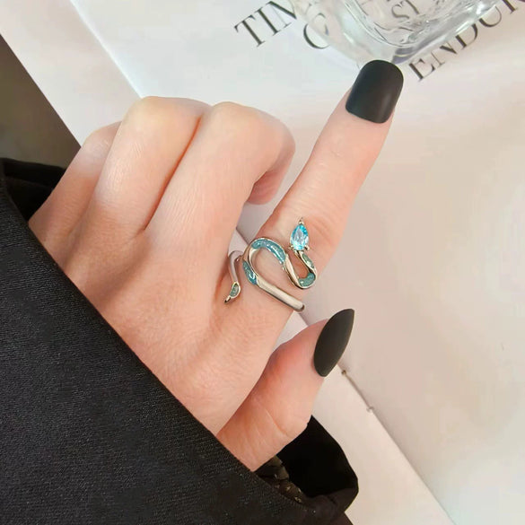 Wholesale Jewelry Geometric Snake Open Ring Copper Electroplating Style Animal