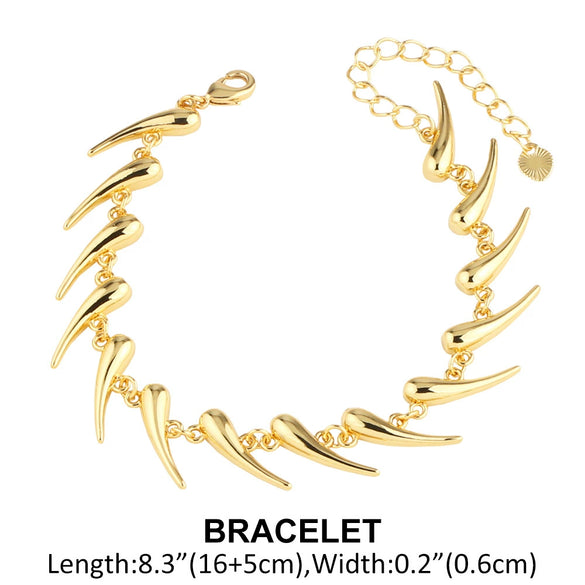 Wholesale Jewelry Geometric Spiked Thorns Copper Necklace For Women With Electroplating