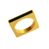 Wholesale Jewelry Geometric Square Acrylic Stainless Steel 18K Gold Plated Ring For Women