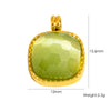 Wholesale Jewelry Geometric Square Cat's Eye Stone Inlaid Stainless Steel Electroplated Pendant Accessories