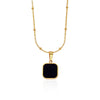 Wholesale Jewelry Geometric Square Titanium Steel Pendant Ochain Necklace For Women 18K Gold Plated