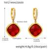 Wholesale Jewelry Geometric 316L Stainless Steel And Glass Electroplated Earrings For Women