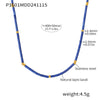 Wholesale Jewelry Geometric 316L Stainless Steel And Natural Lapis Lazuli Beaded Necklace 18K Gold Plated