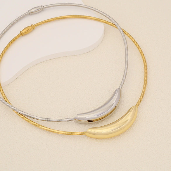 Wholesale Jewelry Geometric Stainless Steel Collar Exaggerated Personality Necklace With Electroplating